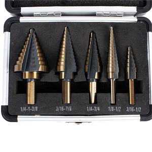 ดอกสว่านเจาะโลหะแบบขั้นบันได 5 ชิ้น ทำจากเหล็กกล้าความเร็วสูง สำหรับงานหนัก ช่วยให้เจาะได้เร็วขึ้น - Product Image 1