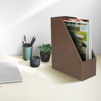 Organizador de cuero Pu, organizador de escritorio de papel, organizador de archivos para escritorio