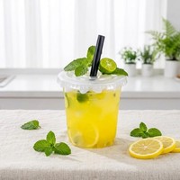 Couvercles pour gobelets à bulles sans BPA de 95 mm, parfaits pour la machine à sceller, gobelets en plastique transparent de 500 ml/16 oz, gobelets à café jetables