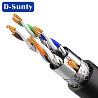 Cable de Red CAT7 de Cobre Puro 23AWG, Cable de Comunicación CAT7 SFTP de 650MHz, Blindado LSZH, Rollo de 1000 pies, Cable Ethernet 8P8C
