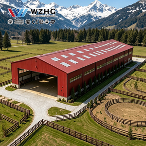 Fabricant de bâtiments sur mesure en acier pour arènes équestres, destinés aux écoles d'équitation, avec support d'assemblage de composants préfabriqués - Product Image 1