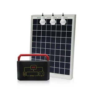 Casa da líbia com painel de iluminação usb, sistema de luz solar led para iluminação doméstica, mini 12v 5 em 1, carregador usb