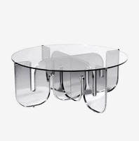 Table basse moderne en acrylique coloré de haute qualité, sur mesure, avec emballage en carton, écologique pour la maison/le bureau