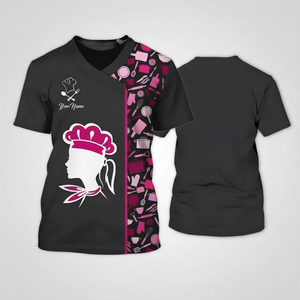 เสื้อแจ็กเก็ตเครื่องแบบเชฟใช้ได้ทั้งชายและหญิงสำหรับใช้ในครัวดีไซน์ออกแบบได้ตามที่ต้องการปักโลโก้ไว้ด้วยแขนเสื้อสั้น - Product Image 1