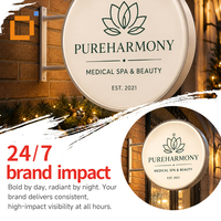 Boîte à lumière LED personnalisée, panneau publicitaire étanche avec logo personnalisé pour le comptoir de réception, panneau lumineux extérieur, décoration commerciale
