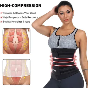 HEXIN Custom Logo Neoprene Fat Burning Women Workout Compression Belt Waist Wrap Tummy Control Latex Waist Trainer