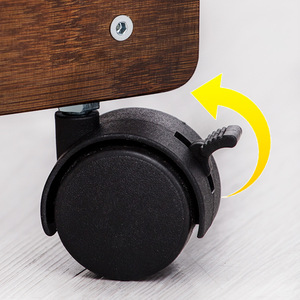 Mesa auxiliar móvil de madera maciza con ruedas, mesa de centro pequeña para sala de estar, sofá cama, multifunción - Product Image 4