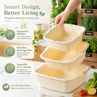 Panier de vidange double couche multifonctionnel de grande taille à haute capacité avec drainage rapide pour zone de robinetterie, pour un égouttement efficace
