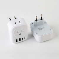 Adaptateur de prise de voyage de l'UE vers les États-Unis avec 2 prises secteur 4 ports USB (2 type-c) Adaptateur de charge rapide