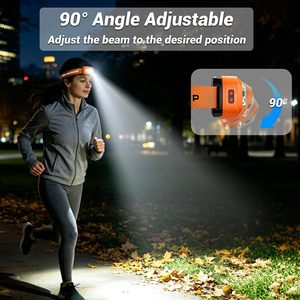 Industrial Waterproof White Warm Red <b>Light</b> 500LM IPX4 Rechargeable <b>LED</b> <b>Motion</b> <b>Sensor</b> Headlamp 80m Beam Range for Camping Running - Product Image 4
