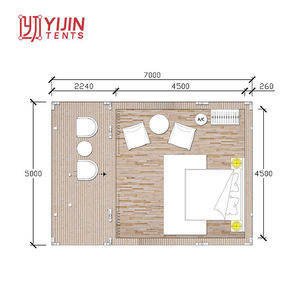 เต็นท์รีสอร์ทกลางแจ้งสุดหรู ดีไซน์ล่าสุดจาก Yijin เต็นท์แกลมปิ้ง เต็นท์ซาฟารีลอดจ์ พร้อมประตู - Product Image 6