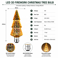 Ampoule Edison pour lumières de Noël, feux d'artifice 3D, ampoule LED B22 220v blanc chaud pour la décoration de la maison, de l'hôtel, du mariage, du bar
