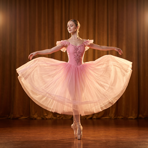 Tutú de Ballet Largo Romántico con Bordado Floral Rosa para el Vals de las Flores, El Cascanueces, Disfraz Profesional para Actuaciones Escénicas - Product Image 4