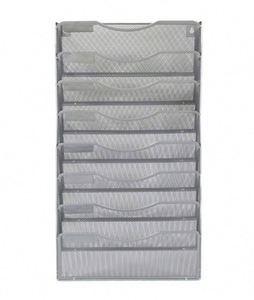 Metal 8 Pockets Office Hanging Magazine Rack Mesh Wall <b>File</b> Holder Organizer - Product Image 4