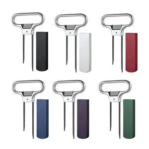 Perfect Product Silver Zinc Alloy 2 Part Cork Opener In Sleek Case With Cover Zinc Alloy Ah-So Wine Opener