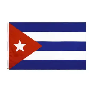 Vendita calda 3 x5ft 90x150cm Design personalizzato stampa digitale 100% poliestere paese nazionale bandiera Cuba