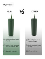 Logo personnalisé Tasses à café réutilisables Boissons Gobelet maigre en acrylique à double paroi 16oz Gobelet en plastique avec paille