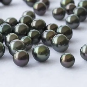 9-10mm 3A grado migliore qualità grande pavone nero naturale vera perla del mare del sud di tahiti