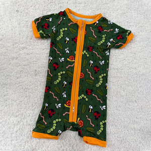 Klaar voor verzending 2-weg rits zomer zachte shorties groothandel baby kinderen bamboe kleurrijke meisjes jongens kleding - Product Image 6