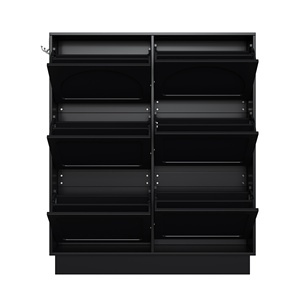 Meuble à chaussures moderne et étroit avec 6 tiroirs basculants, design gain de place, style crème, pour salon, rangement de chaussures, mobilier de maison - Product Image 2