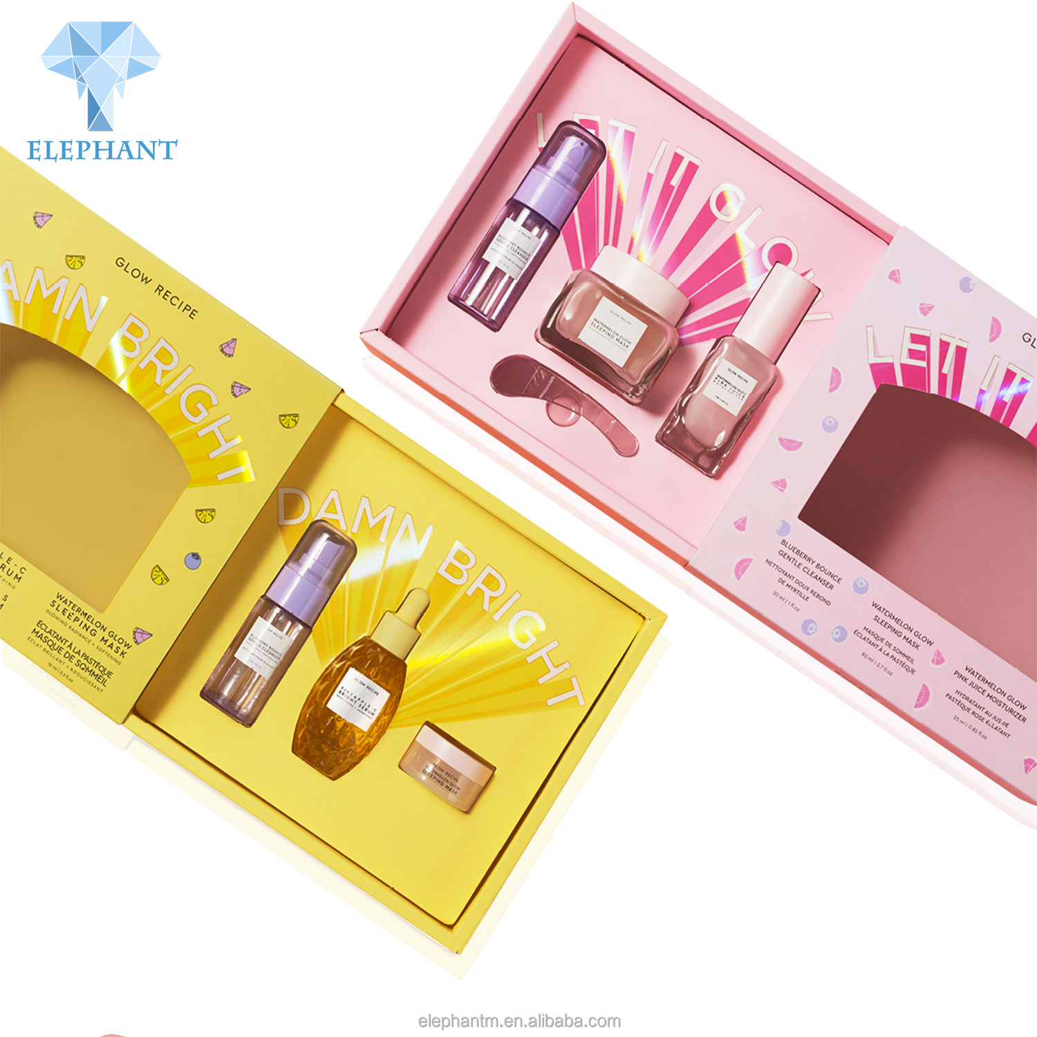Custom Skin Care Set Packaging With Logo Luxury Cosmetic Packaging Texture Paper Window Box