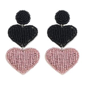Pendientes de Corazón Hechos a Mano con Cuentas Rojas de Moda para el Día de San Valentín, Imitación de Perla, Piedra Natural, Plástico para Mujer, Regalo - Product Image 2