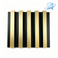 Panneau mural cannelé noir veiné doré, panneau mural décoratif 3D rainuré pour mur d'arrière-plan intérieur