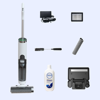 Aspirateur domestique intelligent 200W avec accessoires, réservoir d'eau propre, machine à laver les sols