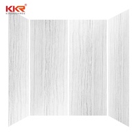 KKR Usine personnalisée Hôtel Villa Appartement Salle de bain Accessoires Murs Pierre Douche Surround Gris Blanc Marbre Douche Panneau mural