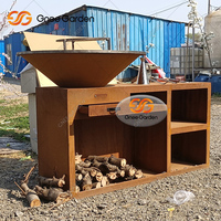 Brasero BBQ en acier Corten, foyer extérieur personnalisé, chauffage de terrasse, barbecue