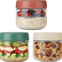 Recipientes Herméticos de Boca Ancha de 10 oz para Avena Nocturna, Frascos de Vidrio Tipo Mason Ideales para Pudín de Chía, Yogur, Parfaits y Preparación de Comidas