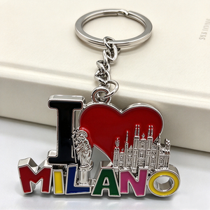 Llavero de Metal Esmaltado Personalizado con Diseño del <span class=keywords><strong>Duomo</strong></span> de Milán, Recuerdo Turístico de Italia, Llavero con Forma de Chiles para Regalo de Viaje - Product Image 2