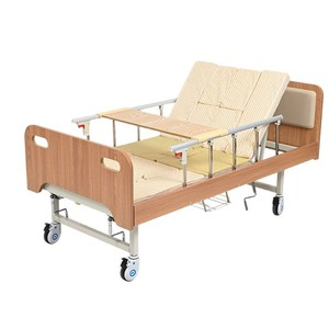 Yaoshuang Manual Nursing <b>Bed</b> Wooden Frame Stainless Steel Home Care Elderly Use - Product Image 1