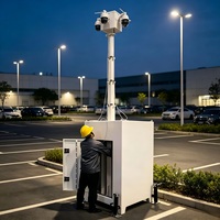 Kompakter Mobiler Video-CCTV-Turm mit Abstützungen, Windschutzseil und Gabelstapler-Löchern für Temporäre Baustellen-Sicherheit