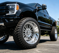 Jantes en alliage forgé chromé 2 pièces pour le marché secondaire, design multi-rayons, PCD CB personnalisé pour camionnettes, roues de modification tout-terrain