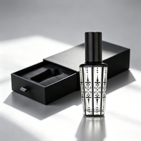 Flacon de parfum en verre de luxe hexagonal de 15 ml avec logo personnalisé, boîte cadeau, motif or noir, atomiseur rechargeable, emballage cosmétique