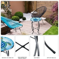 Supports ronds en verre pour plantes de balcon Tortue de mer Accent extérieur Patio Bistro Table basse d'appoint