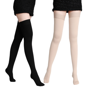 Bas <span class=keywords><strong>de</strong></span> <span class=keywords><strong>contention</strong></span> en silicone antidérapants à bout ouvert, compression 20-30 mmHg, <span class=keywords><strong>classe</strong></span> <span class=keywords><strong>2</strong></span>, soutien <span class=keywords><strong>de</strong></span> qualité médicale - Product Image 1