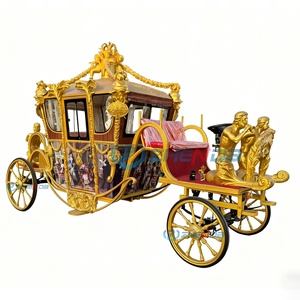 Zhenda New Model Royal Luxury Children Horse Carriage Trailer for Sale Wedding Electric Double-<b>row</b> Horse Drawn Carriage Wagon - Product Image 1