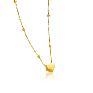 Conjunto de Collar y Pulsera con Colgante de Corazón en Acero Inoxidable Chapado en Oro PVD de 18K |   Joyería Romántica Minimalista para Mujer - Product Image 5