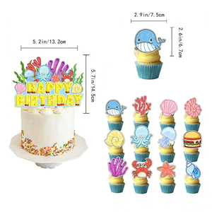 Artículos de Fiesta de Cumpleaños Amarillos con Temática de Dibujos Animados, Set de Decoraciones de Feliz Cumpleaños que Incluye Adorno para Pastel y Decoraciones de Fondo DIY - Product Image 5