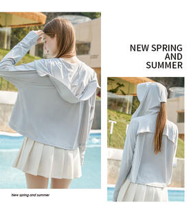 <span class=keywords><strong>Veste</strong></span> à capuche en <span class=keywords><strong>néoprène</strong></span> unisexe à manches longues et fermeture éclair pour l'extérieur Protection solaire UPF 50 + avec poches pour la randonnée hommes femmes - Product Image 4