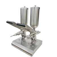Machine de remplissage commerciale de bureau à double tête pour gâteaux, choux, croissants, confiture, crème au chocolat, équipement de boulangerie pour sandwichs