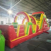 Verhuurbedrijf Opblaasbaar Obstakelparcours Op Maat Kleur Bedrukt Heavy Duty PVC Opblaasbaar Obstakelparcours Avontuurlijke Uitdagingsbaan Arena