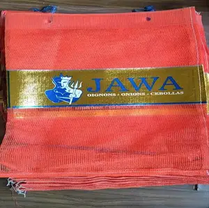 Big quantity export to Holland Belgium NNZ LC PACKING branded 25kgs wicket orange red pp leno mesh bags 55x87cm