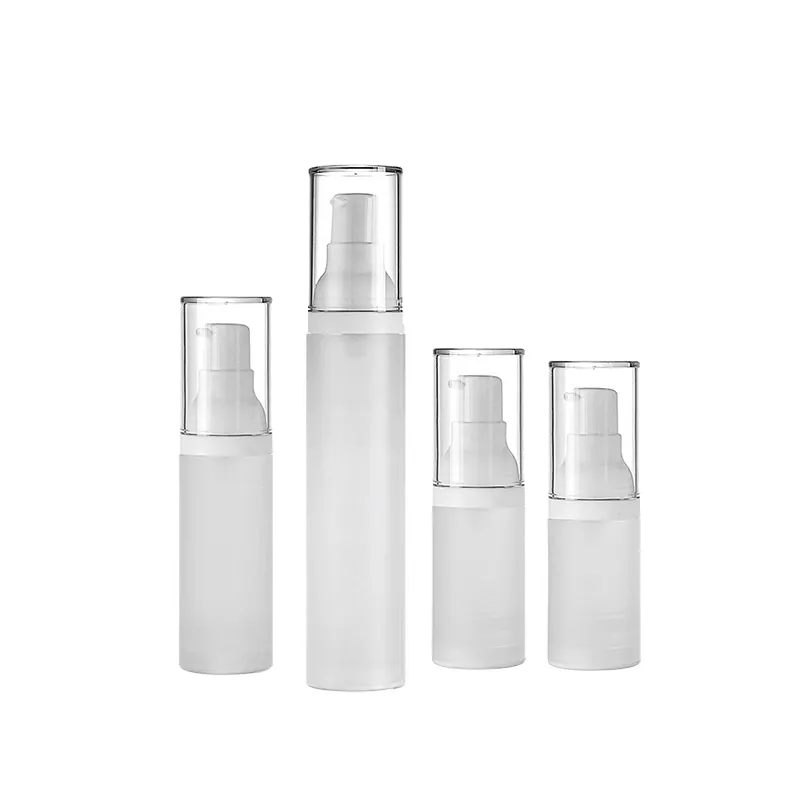 15ml 20ml 30ml,50ml airless frosted bottle wholesale PP plastic airless lotion pump bottles body pump customized