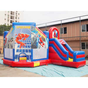 6x5m grado comercial niños <span class=keywords><strong>Spiderman</strong></span> Castle Casa de rebote inflable con tobogán de China fábrica de gorila inflable - Product Image 1