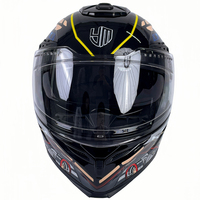 Casque de moto modulaire YM à double visière relevable, casque de sécurité tout-terrain certifié DOT en ABS avec Bluetooth