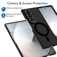 Coque transparente mate intégrale antichute compatible avec Samsung Galaxy Z Fold7, compatible avec la charge magnétique Fold6