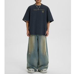 Jeans larghi personalizzati da uomo larghi Jeans larghi Unisex personalizzabili a gamba larga - Product Image 6